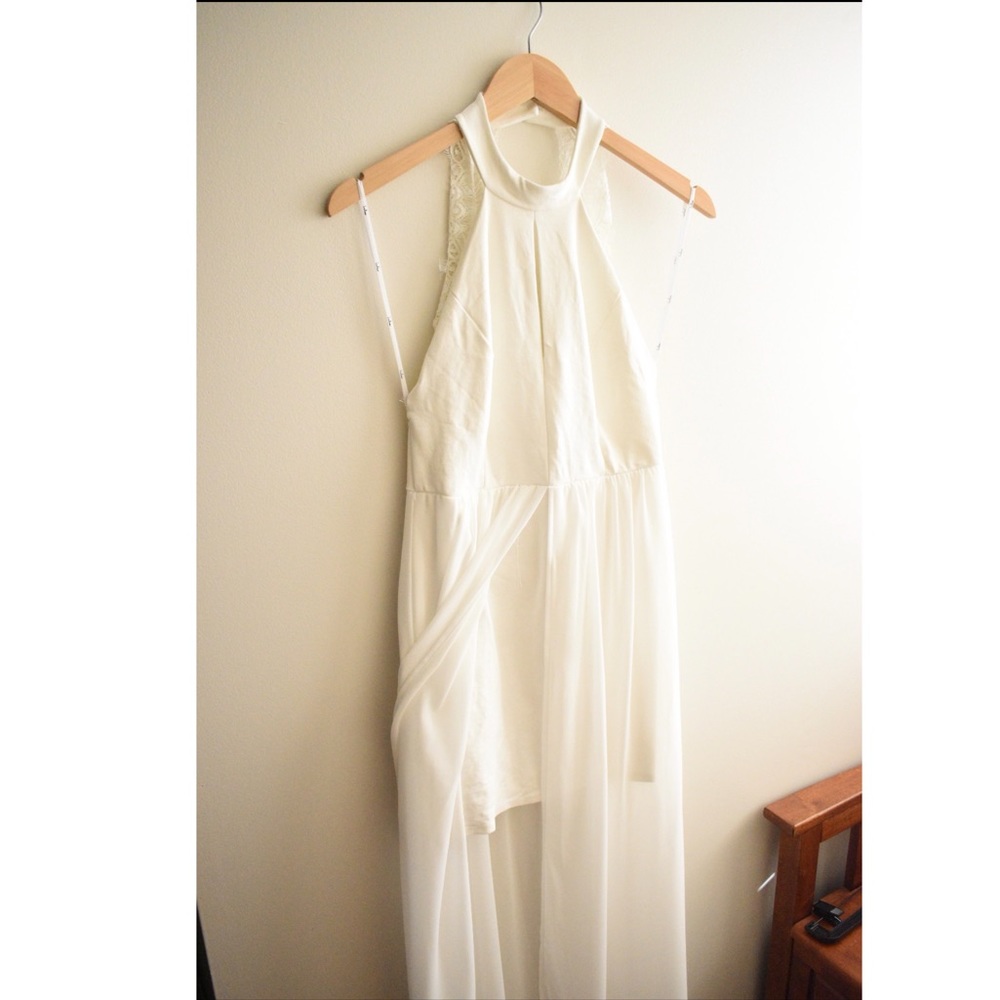 White high-low dress